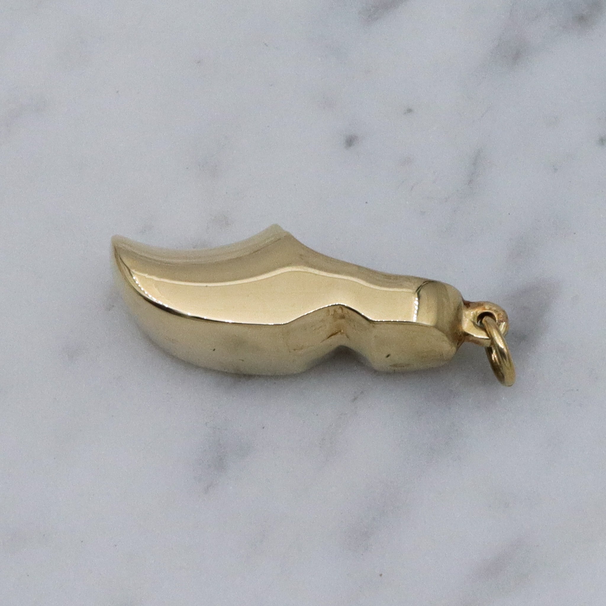 Large Vintage 14k gold clog shoe pendant